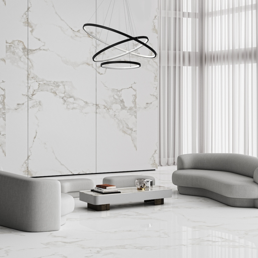 Suspension filaire HOOP LED/93W/230V d. 80 cm 4000K noir