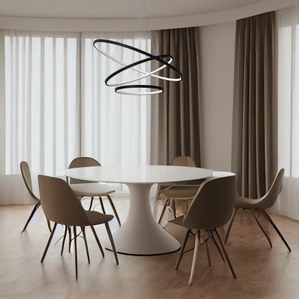 Suspension filaire HOOP LED/93W/230V d. 80 cm 4000K noir