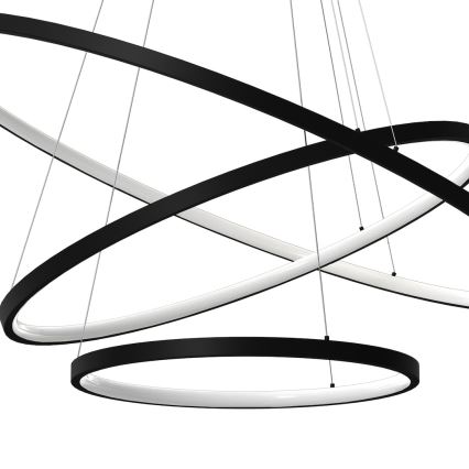 Suspension filaire HOOP LED/93W/230V d. 80 cm 4000K noir