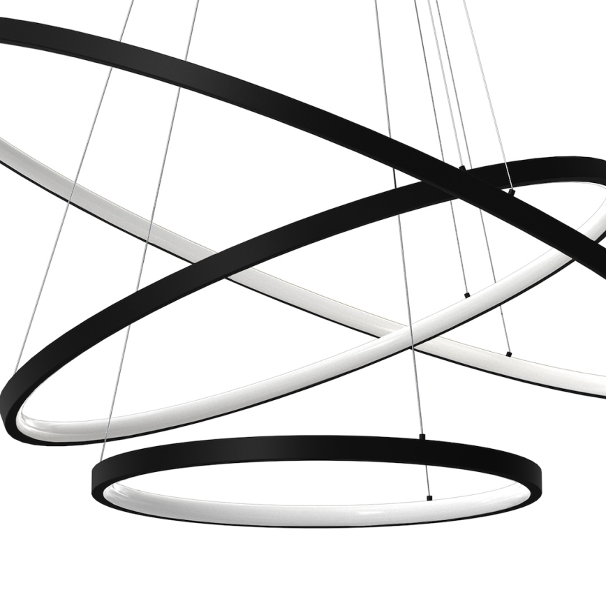 Suspension filaire HOOP LED/93W/230V d. 80 cm 4000K noir