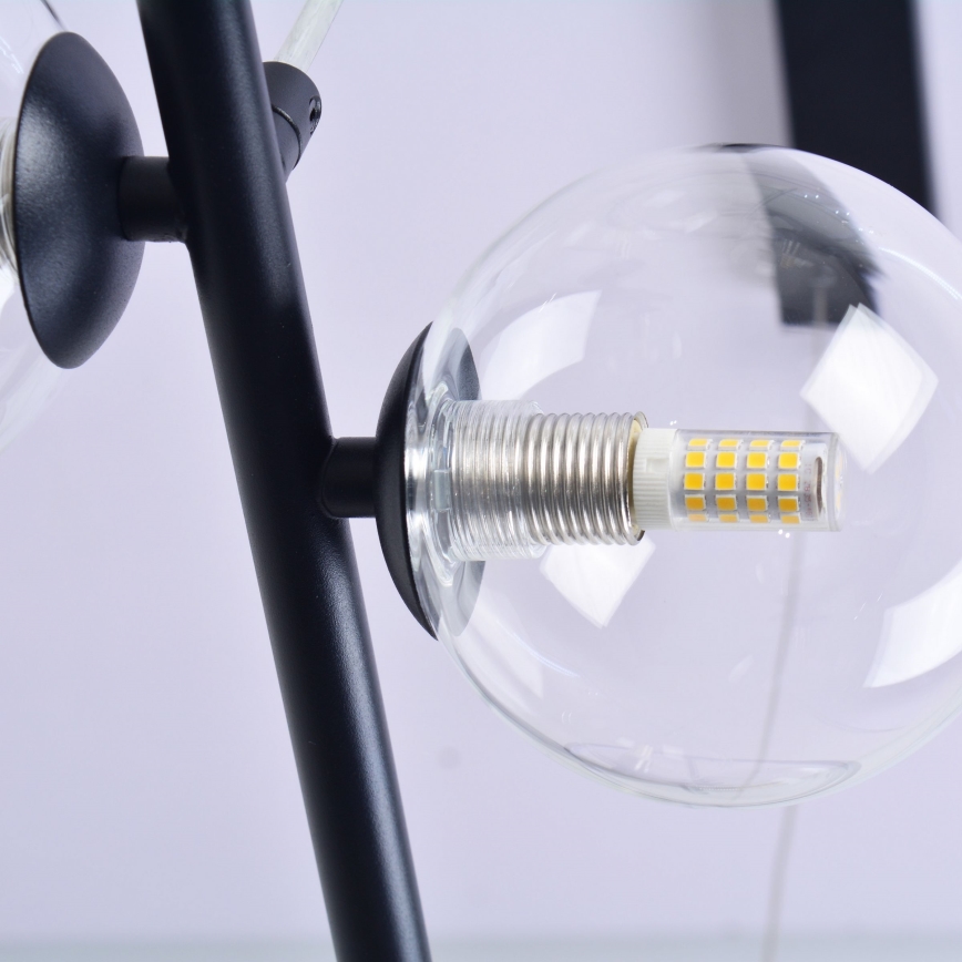 Suspension filaire HYBRID LED/15W/230V + 7xG9/6W 4000K noir