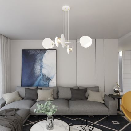 Suspension filaire IDEA 4xE27/15W/230V blanc