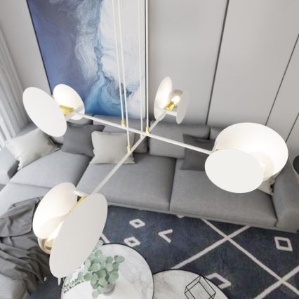 Suspension filaire IDEA 4xE27/15W/230V blanc