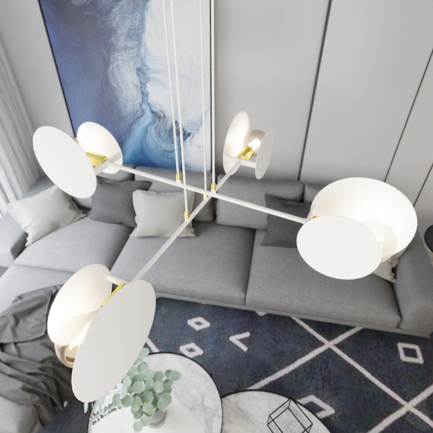 Suspension filaire IDEA 4xE27/15W/230V blanc
