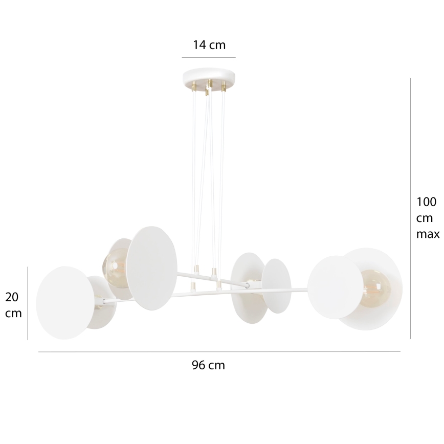 Suspension filaire IDEA 4xE27/15W/230V blanc