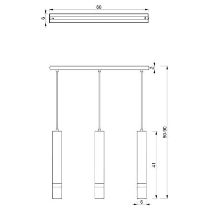 Suspension filaire JOKER 3xGU10/25W/230V verte