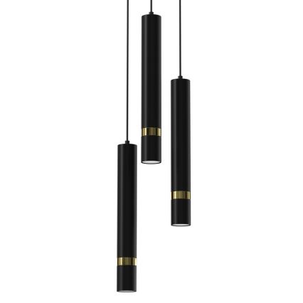 Suspension filaire JOKER 3xGU10/8W/230V noir/doré