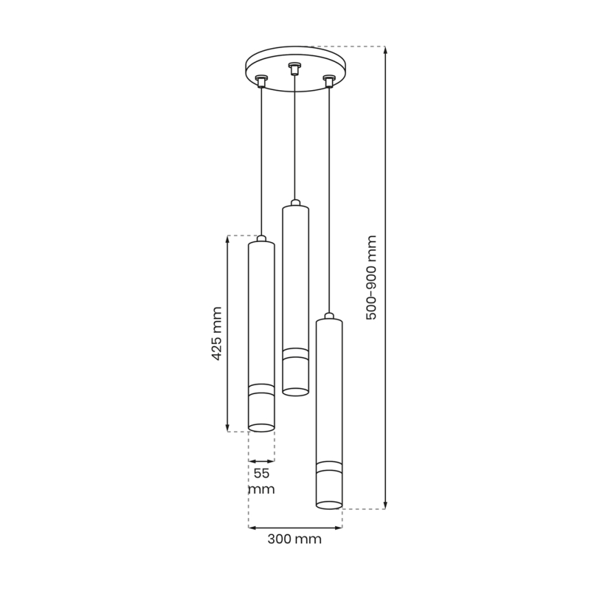 Suspension filaire JOKER 3xGU10/8W/230V vert/doré
