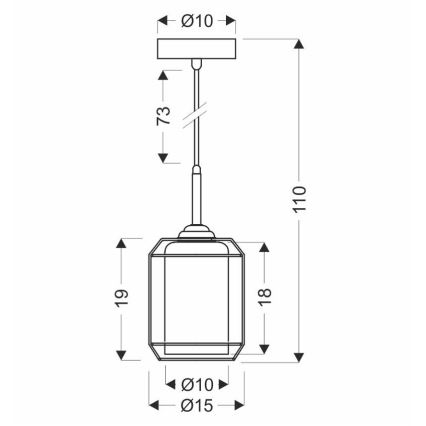 Suspension filaire JONERA 1xE27/40W/230V noir