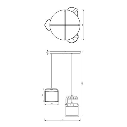 Suspension filaire JONKO 3xE27/60W/230V