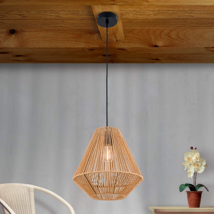 Suspension filaire JUNGLE 1xE27/40W/230V d. 31 cm chanvre