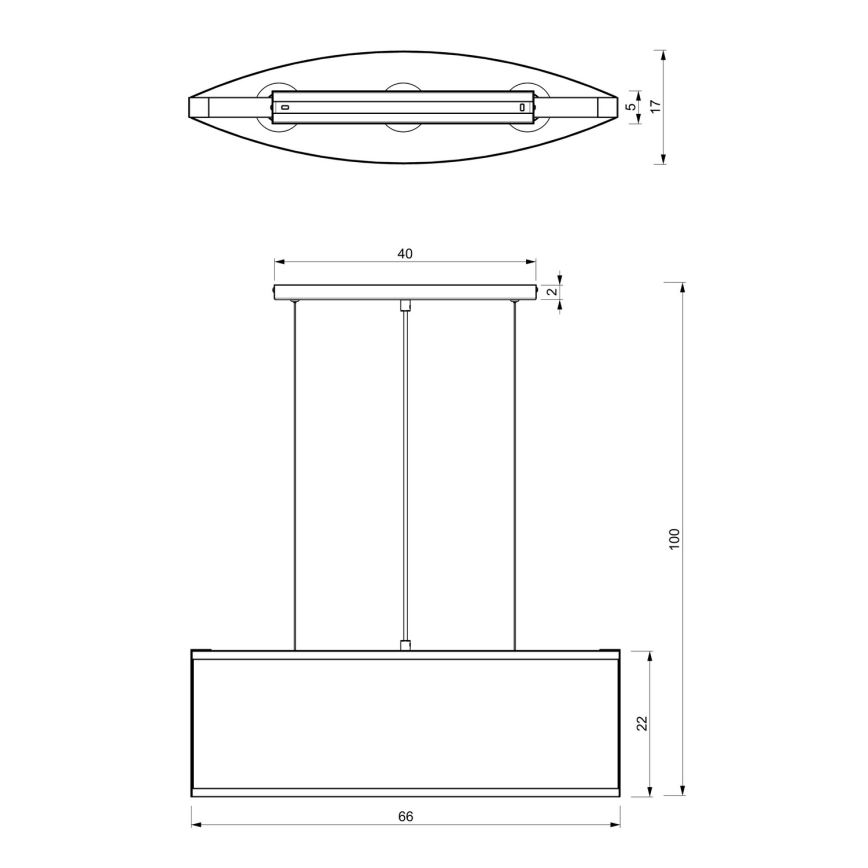 Suspension filaire KAGA 3xE27/60W/230V noir/doré