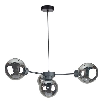 Suspension filaire KALIOPE II 4xE14/50W/230V noir/fumé noir