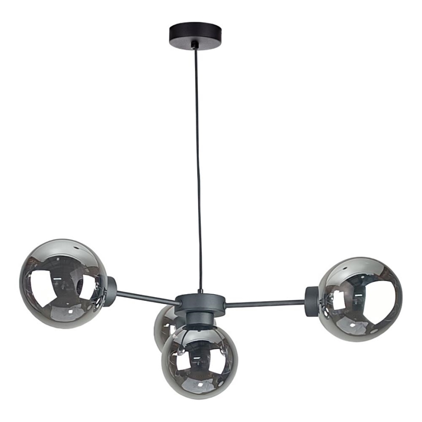 Suspension filaire KALIOPE II 4xE14/50W/230V noir/fumé noir