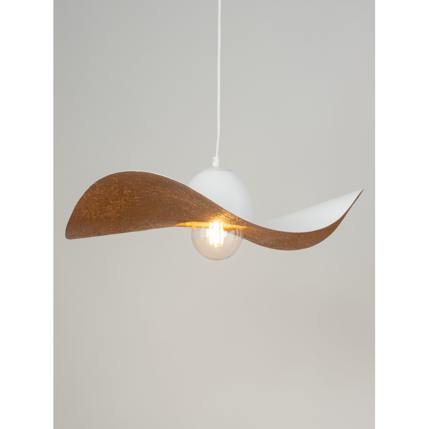 Suspension filaire KAPELLO 1xE27/60W/230V diam. 55 cm blanc/cuivre