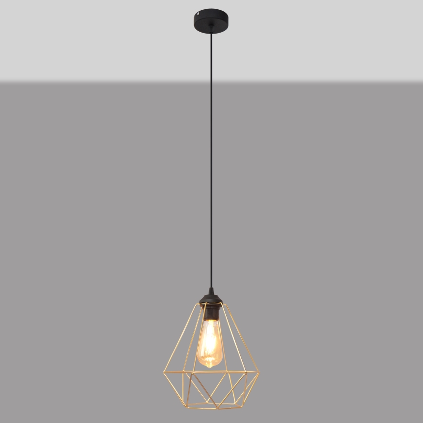 Suspension filaire KARO 1xE27/15W/230V doré/noir