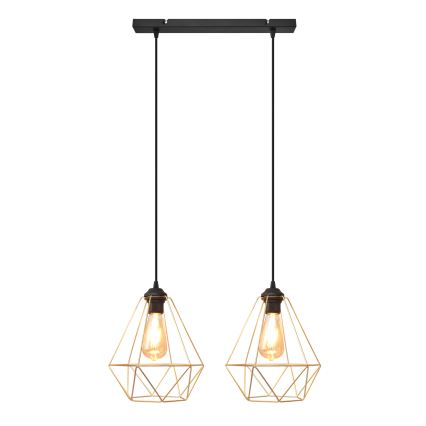 Suspension filaire KARO 2xE27/15W/230V doré/noir