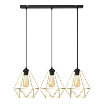 Suspension filaire KARO 3xE27/15W/230V doré/noir