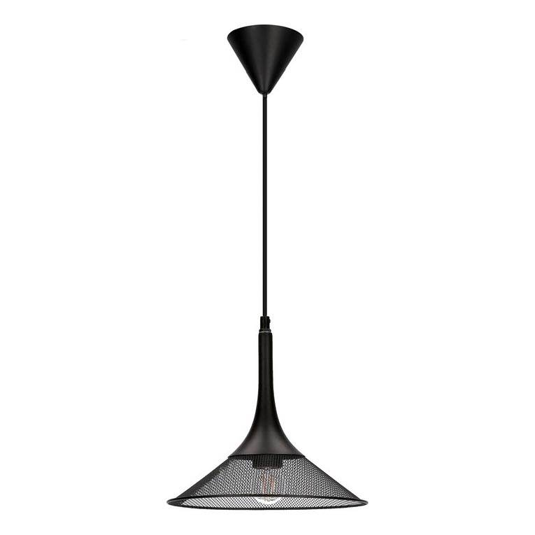 Suspension filaire KIRUNA 1xE27/40W/230V diam. 25 cm noir