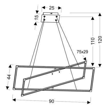 Suspension filaire KSEROS LED/45W/230V