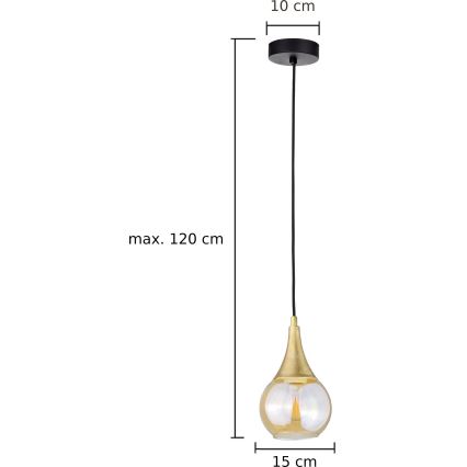 Suspension filaire LACRIMA HONEY 1xE27/60W/230V