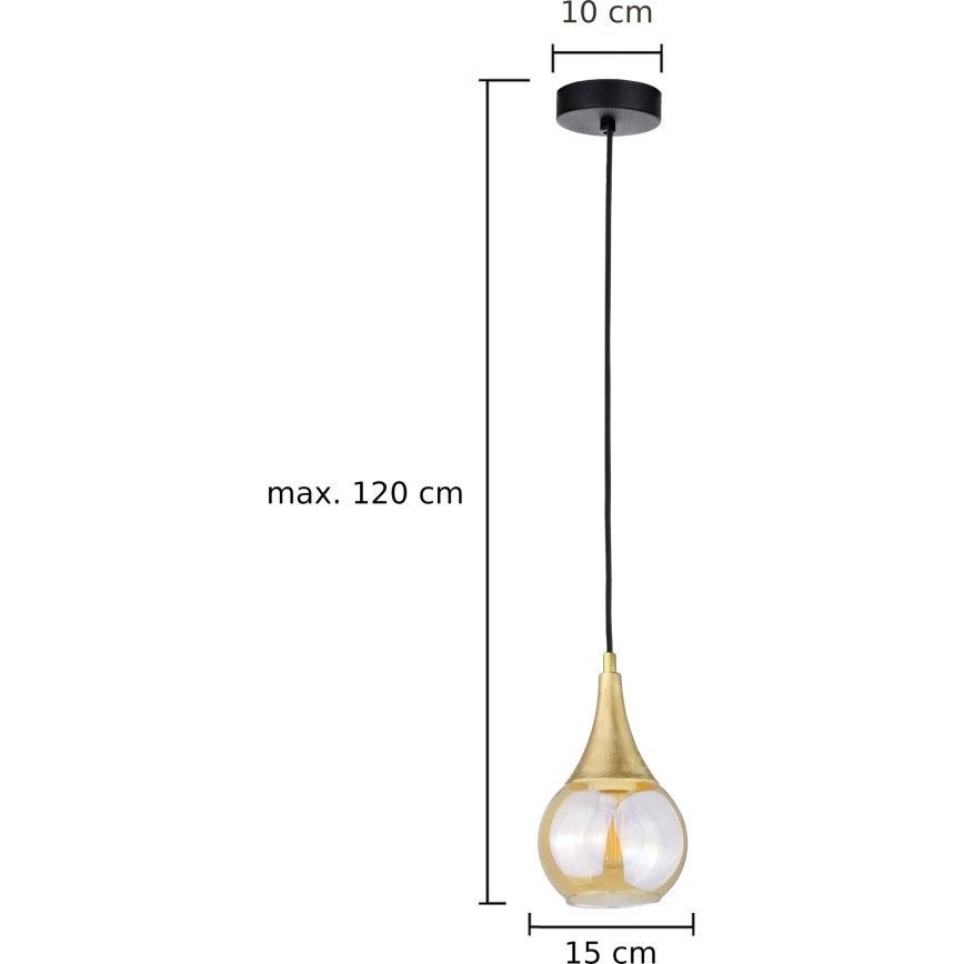 Suspension filaire LACRIMA HONEY 1xE27/60W/230V