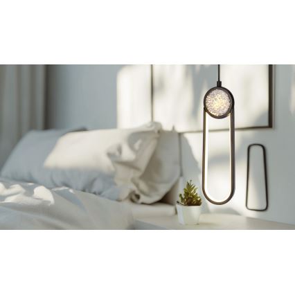 Suspension filaire LACRIMA LED/15W/230V 3000K noir