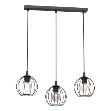 Suspension filaire LAPS 3xE27/15W/230W noir