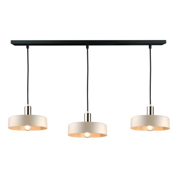Suspension filaire LATTE 3xE27/60W/230V beige/noir/chrome brillant