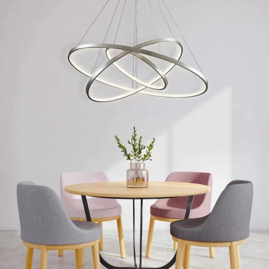 Suspension filaire LEA LED/60W/230V 4000K d. 80 cm chrome mat
