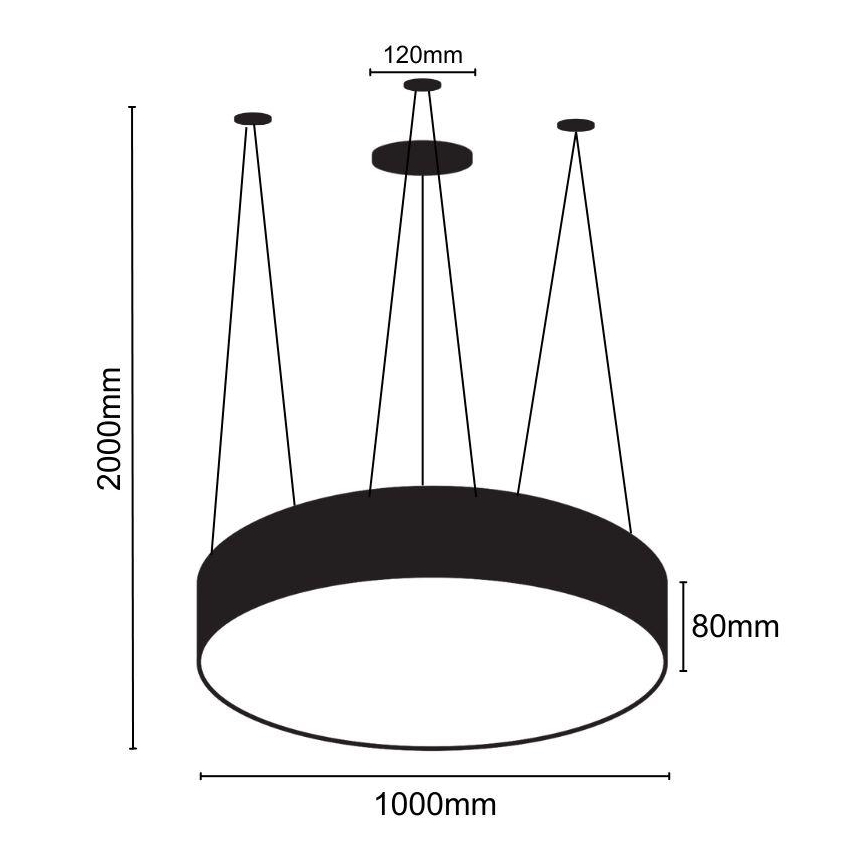 Suspension filaire LED/100W/230V 4000K d. 100 cm