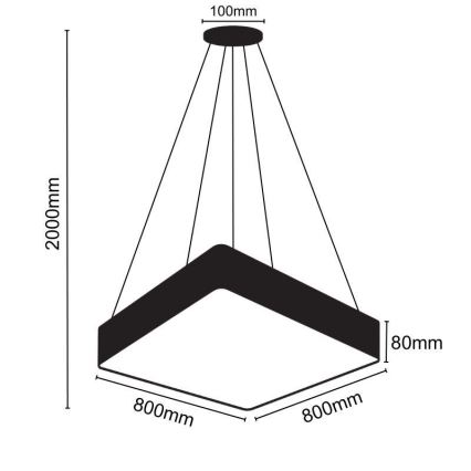 Suspension filaire LED/110W/230V 4000K 80x80 cm