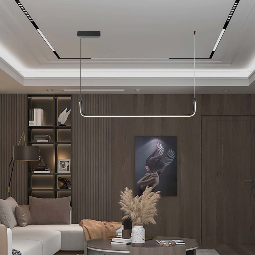 Suspension filaire LED/12W/230V 4000K 90 cm noir