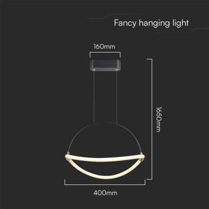 Suspension filaire LED/12W/230V 4000K d. 40 cm