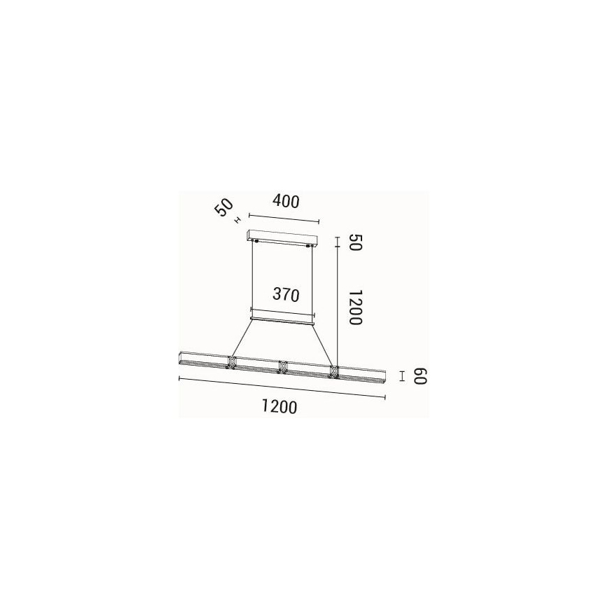 Suspension filaire LED/21W/230V 3000K 45x120 cm