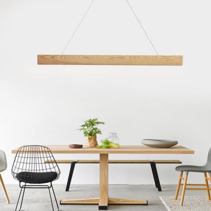 Suspension filaire LED/22W/230V 4000K 120 cm frêne/bois massif