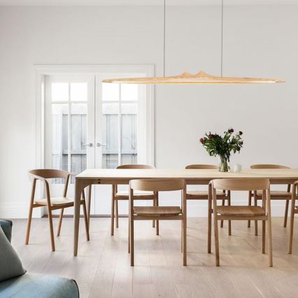 Suspension filaire LED/22W/230V 4000K 120 cm frêne/bois massif