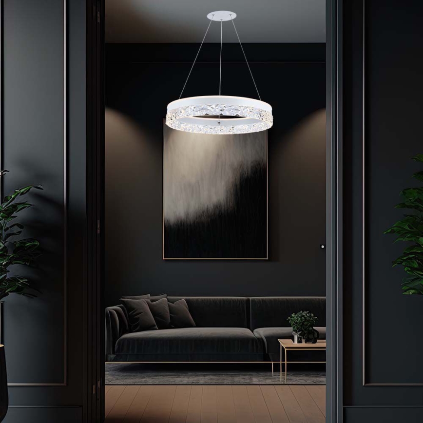 Suspension filaire LED/25W/230V 3000K d. 50 cm blanc