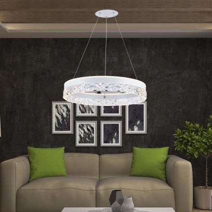 Suspension filaire LED/25W/230V 3000K d. 50 cm blanc