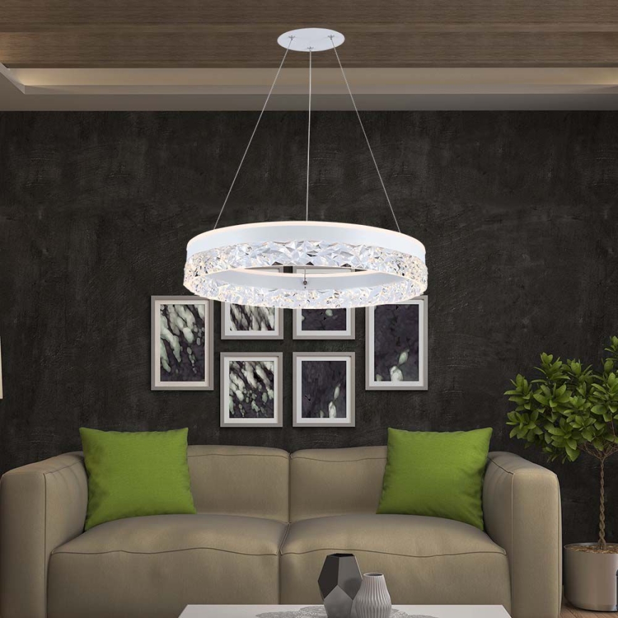 Suspension filaire LED/25W/230V 3000K d. 50 cm blanc