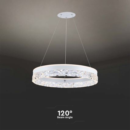 Suspension filaire LED/25W/230V 3000K d. 50 cm blanc