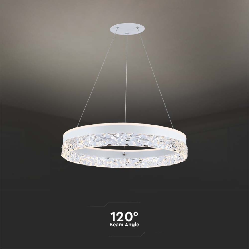Suspension filaire LED/25W/230V 3000K d. 50 cm blanc
