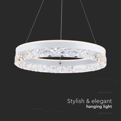 Suspension filaire LED/25W/230V 3000K d. 50 cm blanc