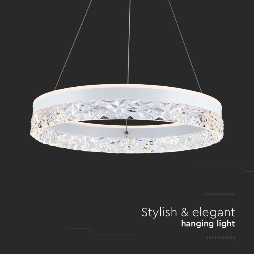 Suspension filaire LED/25W/230V 3000K d. 50 cm blanc