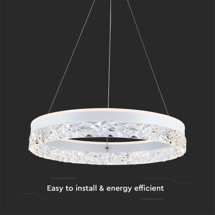 Suspension filaire LED/25W/230V 3000K d. 50 cm blanc
