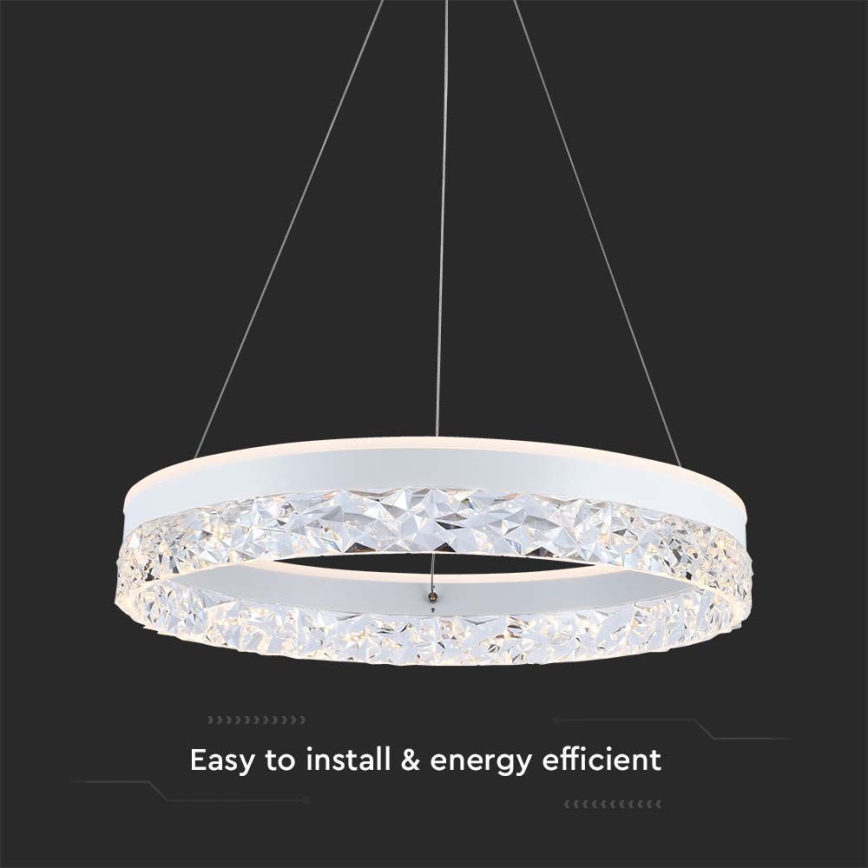 Suspension filaire LED/25W/230V 3000K d. 50 cm blanc