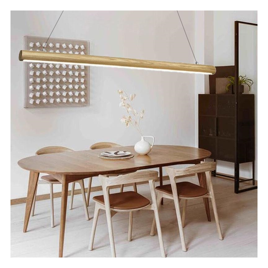 Suspension filaire LED/26W/230V 4000K 150 cm frêne/bois massif