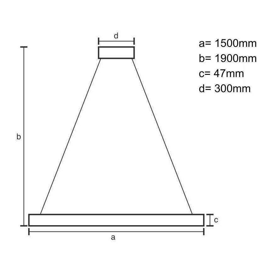 Suspension filaire LED/26W/230V 4000K 150 cm frêne/bois massif