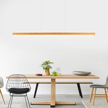 Suspension filaire LED/26W/230V 4000K 150 cm hêtre/bois massif