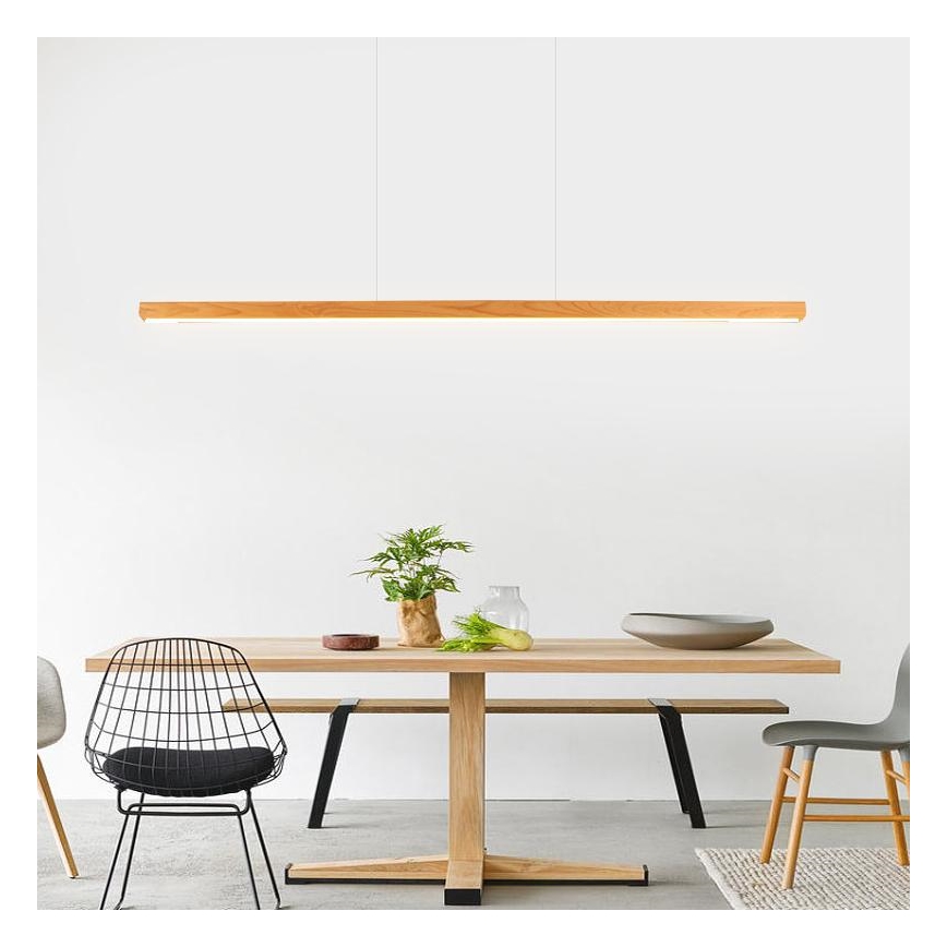 Suspension filaire LED/26W/230V 4000K 150 cm hêtre/bois massif